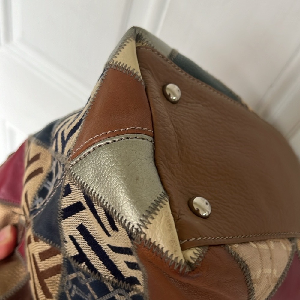 Tignanello Patchwork Multicolor Shopper Leather S… - image 6